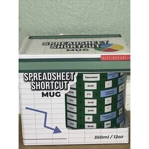 Gift Republic Excel Spreadsheet Shortcut Ceramic Mug Tea Coffee